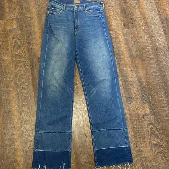 Mother Jeans The Maverick Understudy Birds of Paradise Hi Rise stacked cuffs/Hem - Picture 3 of 16